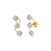 14ct Brambles Solitaire Gold Earrings