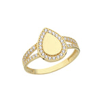 Load image into Gallery viewer, 14ct Stone Set Teardrop Design Gold Ring