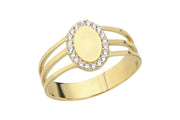 14ct Stone Set Oval Design Gold Ring