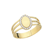 14ct Stone Set Oval Design Gold Ring