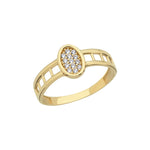 Load image into Gallery viewer, 14ct Stone Set Oval Detail Design Gold Ring