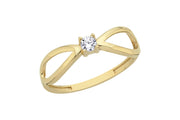 14ct Solitaire Detail Design Gold Ring