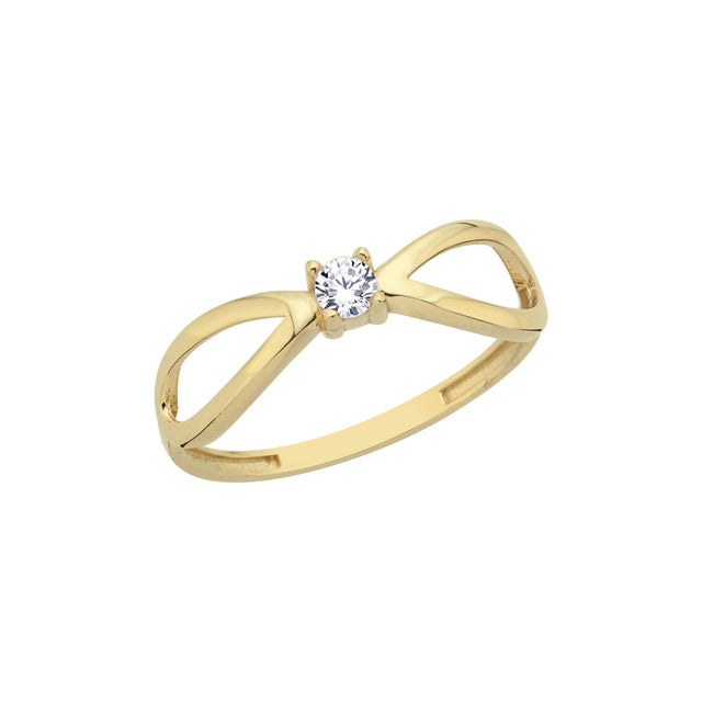 14ct Solitaire Detail Design Gold Ring