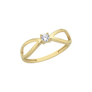 14ct Solitaire Detail Design Gold Ring