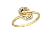 14ct Stone Set Spiral Design Gold Ring