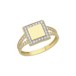 Load image into Gallery viewer, 14ct Stone Set Square Design Gold Ring