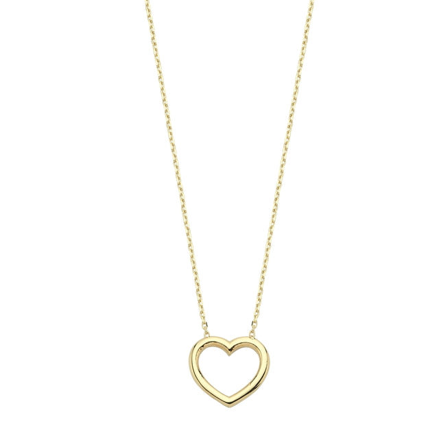 14ct Plain Heart Design Gold Necklace
