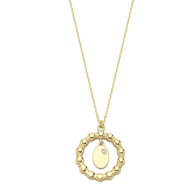 14ct Drop Cerchio Design Gold Necklace