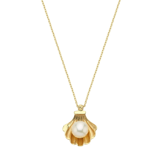 14ct Pearl Shell Design Gold Necklace