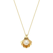 14ct Pearl Shell Design Gold Necklace