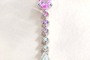0.71 Karat Pink Sapphire Diamond Necklace