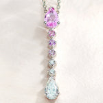 Load image into Gallery viewer, 0.71 Karat Pink Sapphire Diamond Necklace