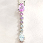 0.71 Karat Pink Sapphire Diamond Necklace