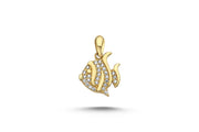 14ct Stone Set Parlak Fish Design Gold Pendant (Chain Not Included)