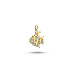 Load image into Gallery viewer, 14ct Stone Set Parlak Fish Design Gold Pendant (Chain Not Included)