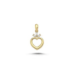 Load image into Gallery viewer, 14ct Stone Set Heart Freesia Design Gold Pendant (Chain Not Included)