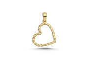 14ct Mini Heart Rope Design Gold Pendant (Chain Not Included)
