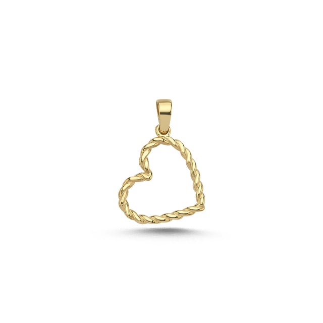 14ct Mini Heart Rope Design Gold Pendant (Chain Not Included)