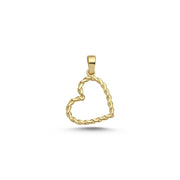 14ct Mini Heart Rope Design Gold Pendant (Chain Not Included)