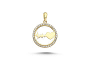 14ct Stone Set Ritim Design Gold Pendant (Chain Not Included)