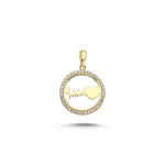 Load image into Gallery viewer, 14ct Stone Set Ritim Design Gold Pendant (Chain Not Included)