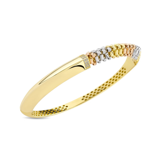 14ct Ortensia Design Cuff Gold Bracelet