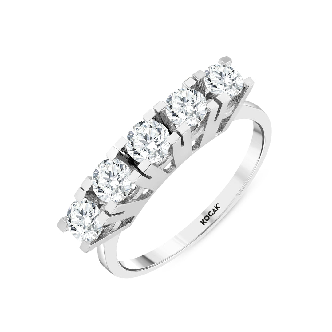 1.00 Karat GH SI Diamond Five Stone Ring