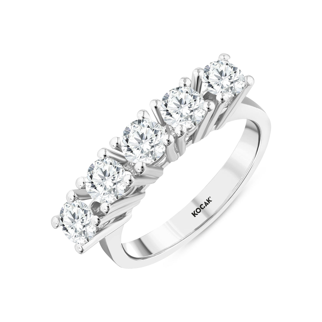 1.26 Karat GH SI Diamond Five Stone Ring