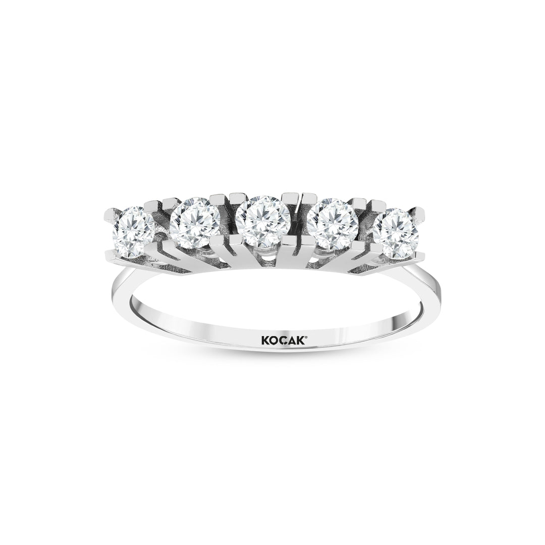 0.54 Karat GH SI Diamond Five Stone Ring