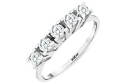 0.54 Karat GH SI Diamond Five Stone Ring