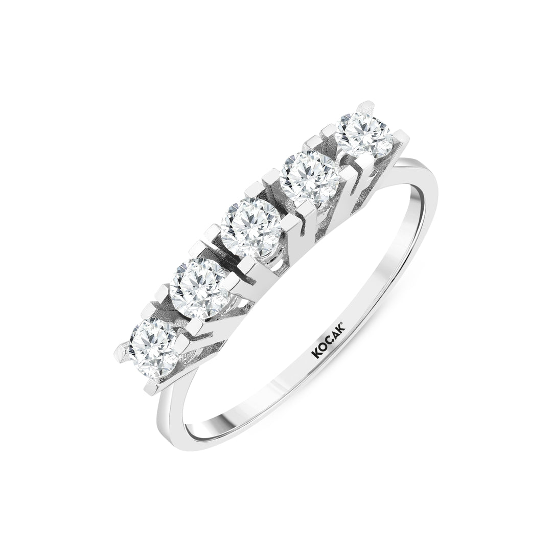 0.54 Karat GH SI Diamond Five Stone Ring