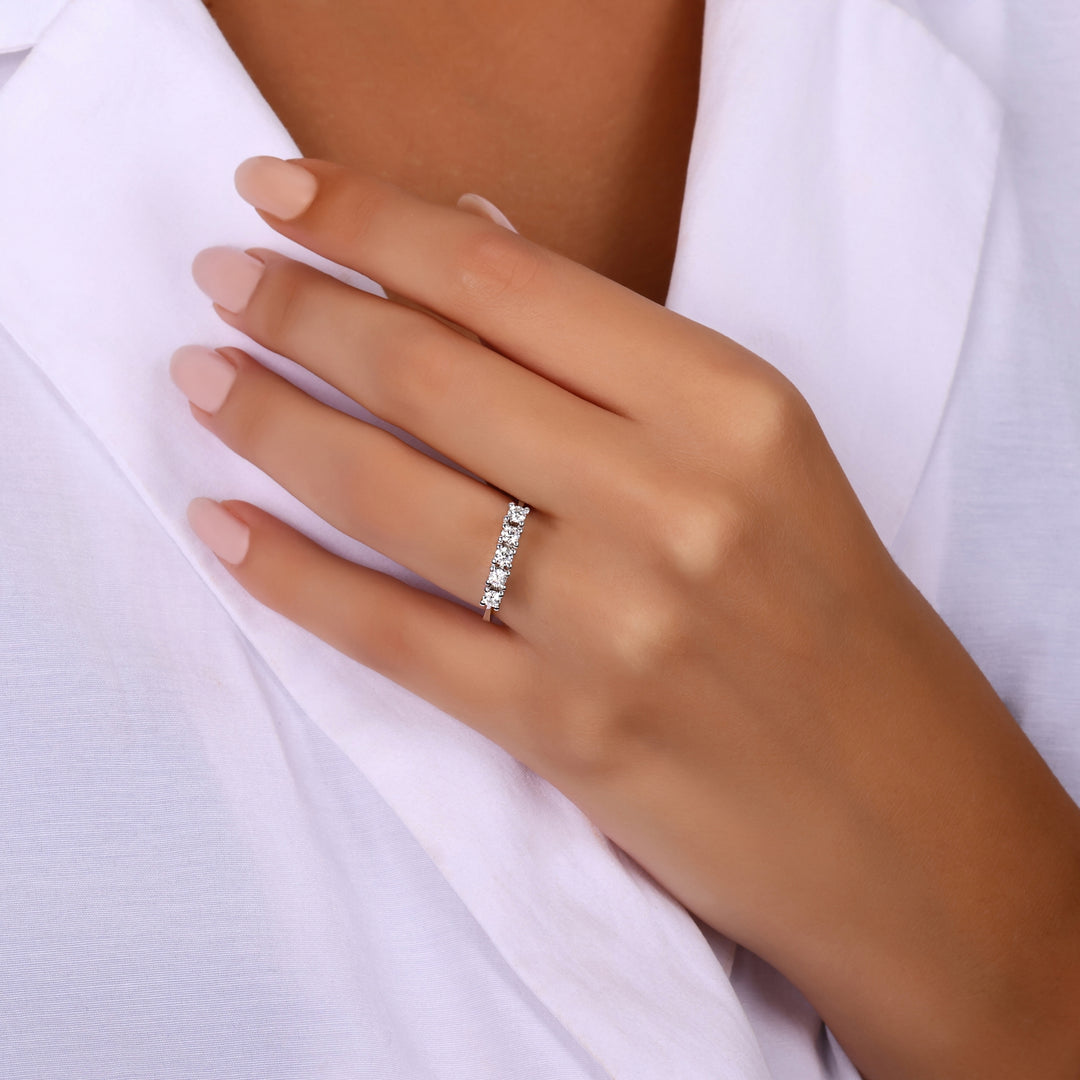 0.44 Karat GH SI Diamond Five Stone Ring