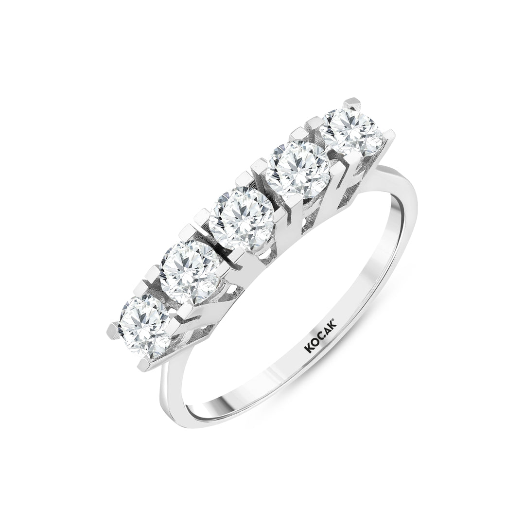 0.95 Karat GH SI Diamond Five Stone Ring