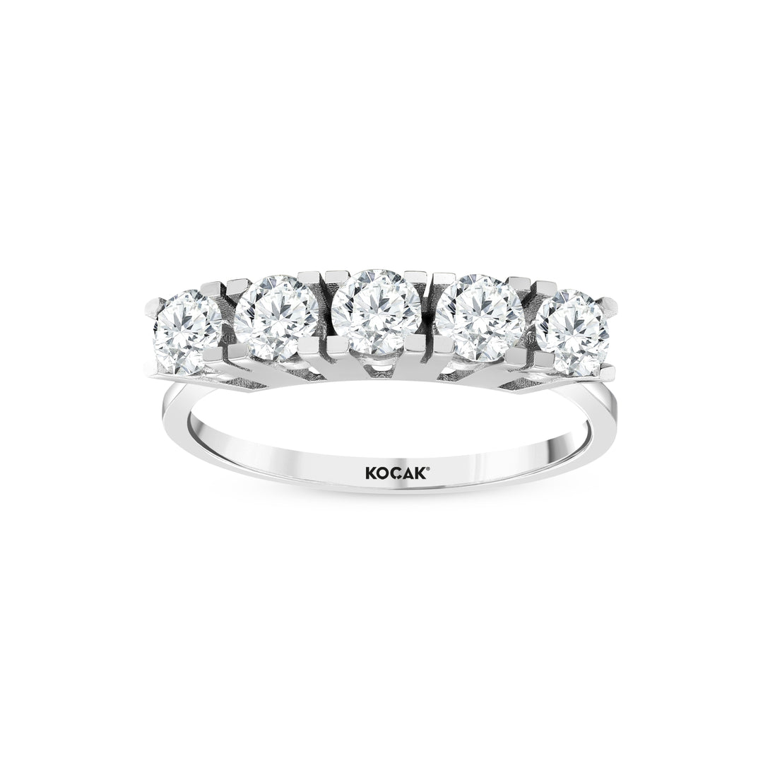 0.95 Karat GH SI Diamond Five Stone Ring