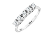0.39 Karat GH SI Diamond Five Stone Ring
