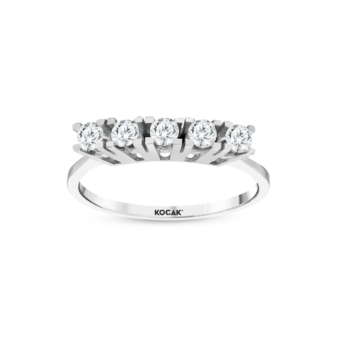 0.39 Karat GH SI Diamond Five Stone Ring
