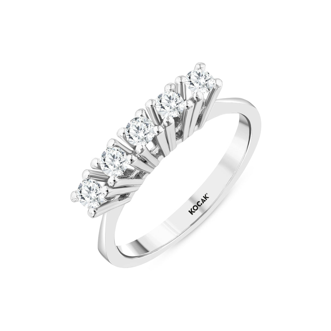 0.39 Karat GH SI Diamond Five Stone Ring