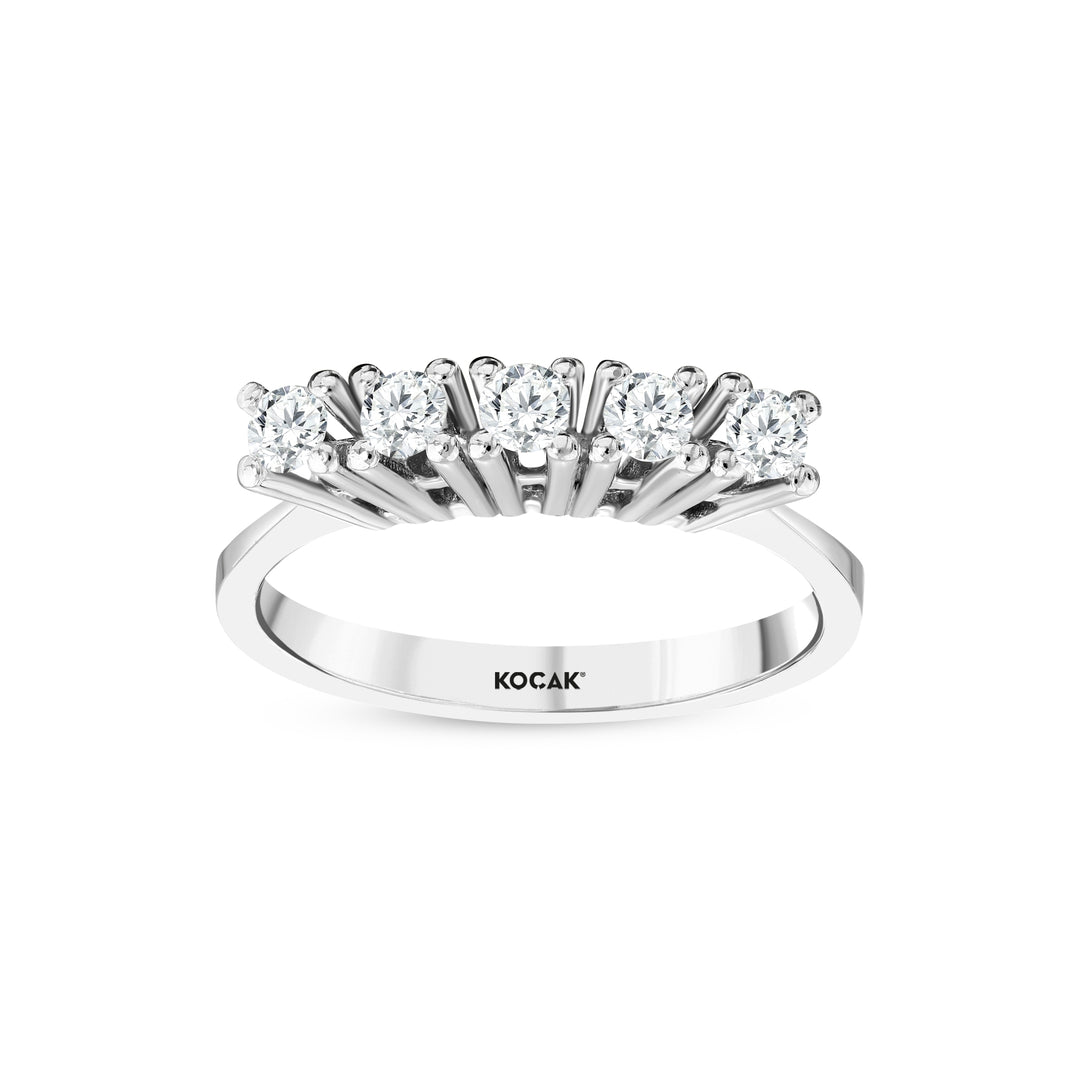 0.39 Karat GH SI Diamond Five Stone Ring