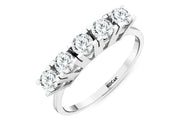 0.90 Karat GH SI Diamond Five Stone Ring