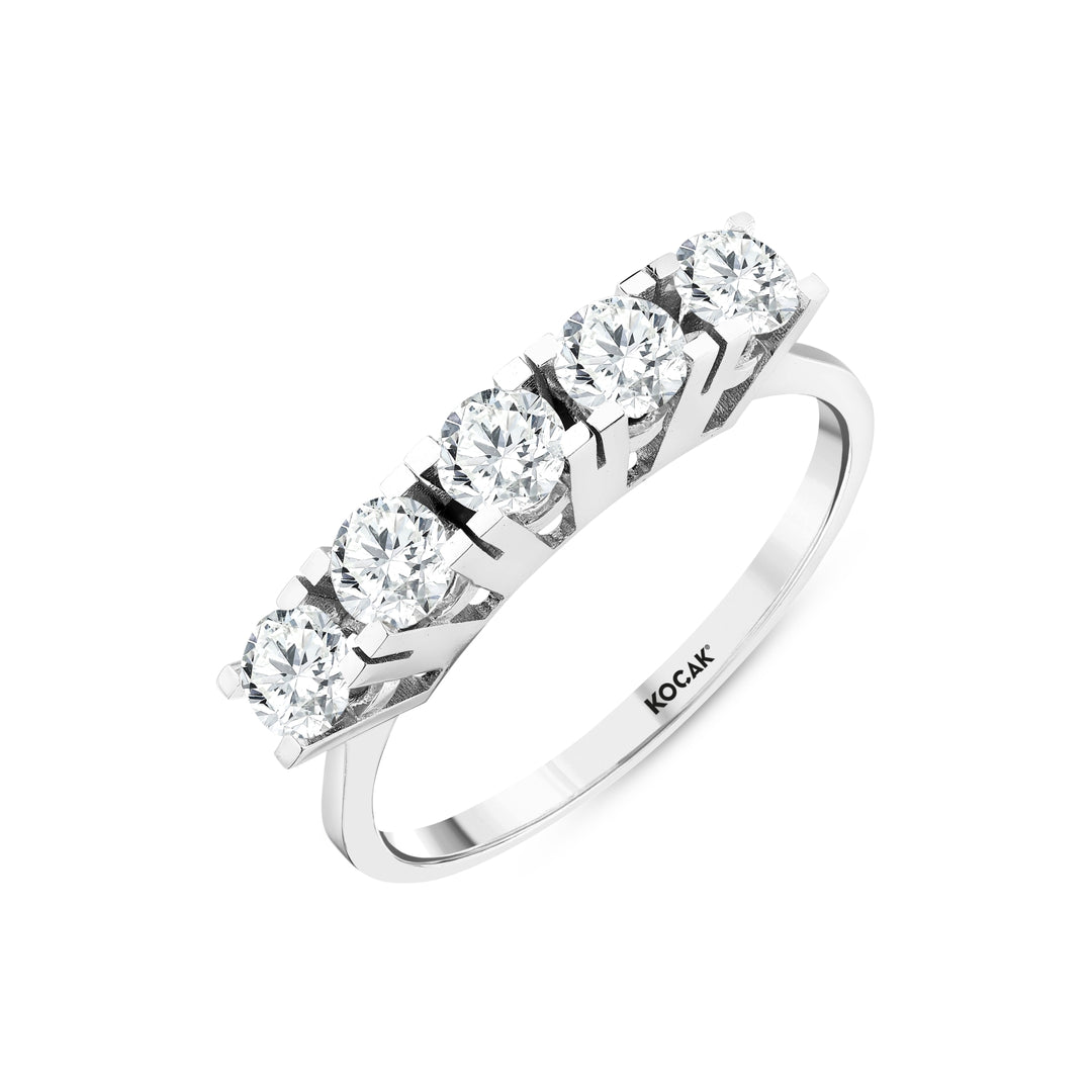 0.90 Karat GH SI Diamond Five Stone Ring