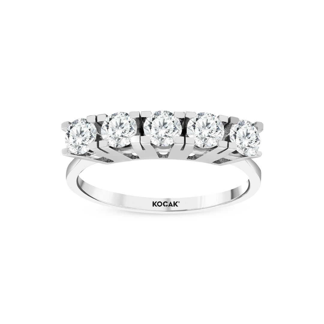 0.90 Karat GH SI Diamond Five Stone Ring