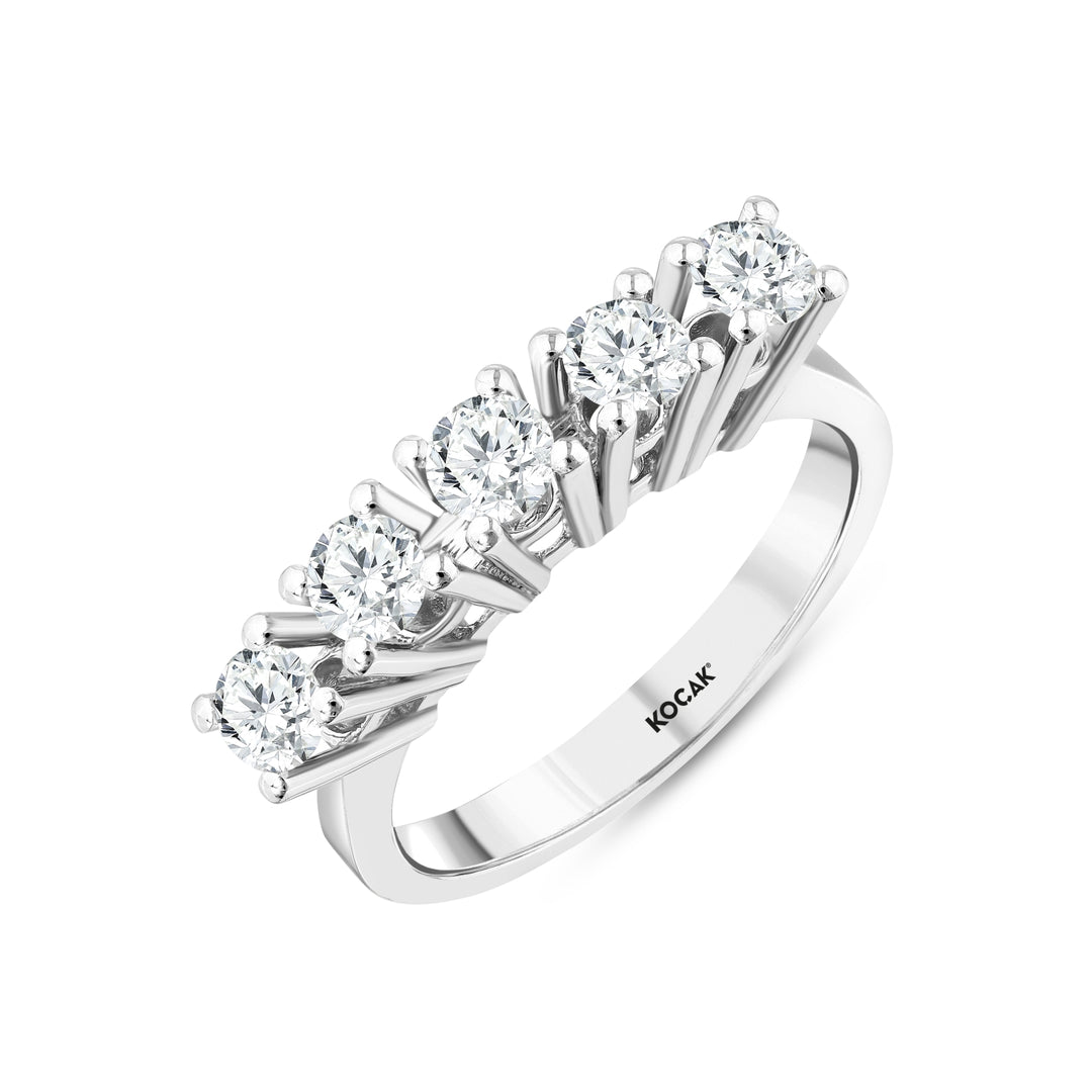 0.92 Karat GH SI Diamond Five Stone Ring