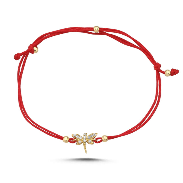 14ct Dragonfly Gold Cord Bracelet