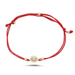 Load image into Gallery viewer, 14ct Stone Set Sun Gold Cord Bracelet