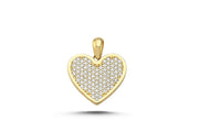 14ct Gold Stone Set Heart Design Pendant (Chain Not Included)