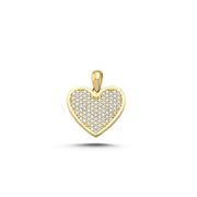 14ct Gold Stone Set Heart Design Pendant (Chain Not Included)