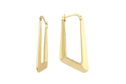 14ct Plain Rectangle Hoop Gold Earrings