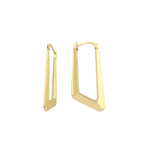 Load image into Gallery viewer, 14ct Plain Rectangle Hoop Gold Earrings