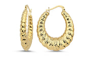 14ct Plain Vintage Hoop Gold Earrings