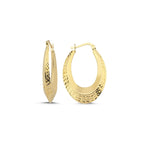 Load image into Gallery viewer, 14ct Plain Vintage Oval Hoop Gold Earrings
